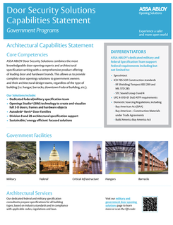 Capabilities Statement - Government Programs | ASSA ABLOY DSS